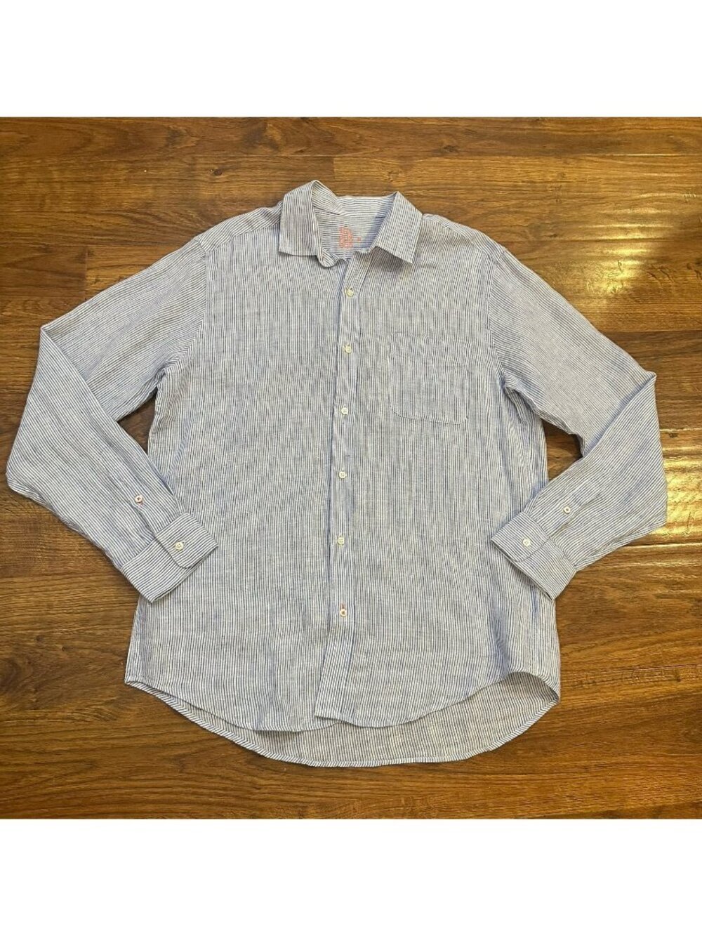J. McLaughlin striped linen button front shirt